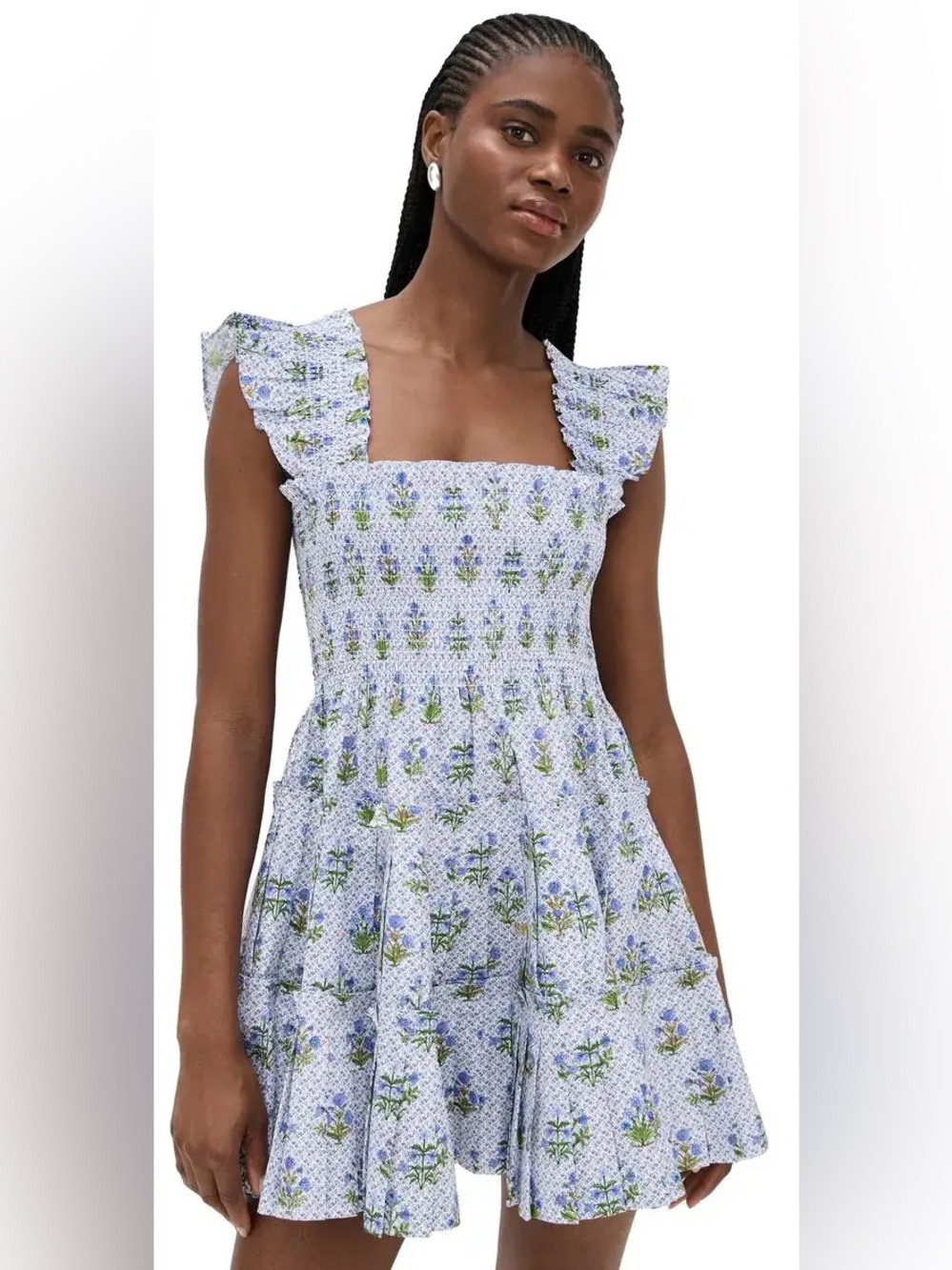 HILL HOUSE HOME The Charlotte Mini Nap Dress - Block Print/Blue Size XL NWT